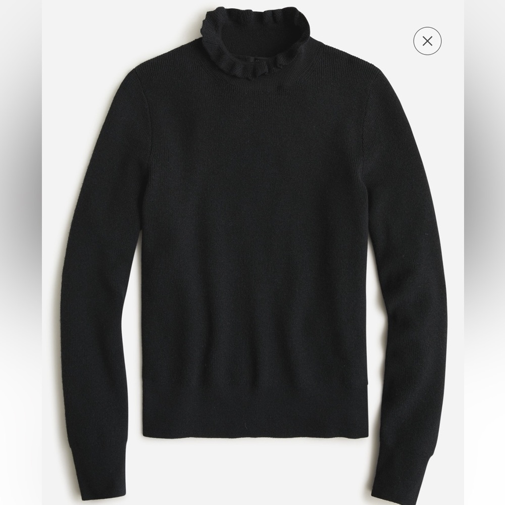 J. Crew Ruffleneck merino wool blend sweater
